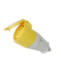 110V 32A industrial power socket yellow IP44 2P+E for construction site and workshop use